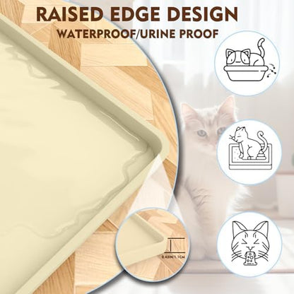 Cat Litter Mat 24" x 16", Soft Silicone Material, Easy Clean Waterproof No Slip - Image 5