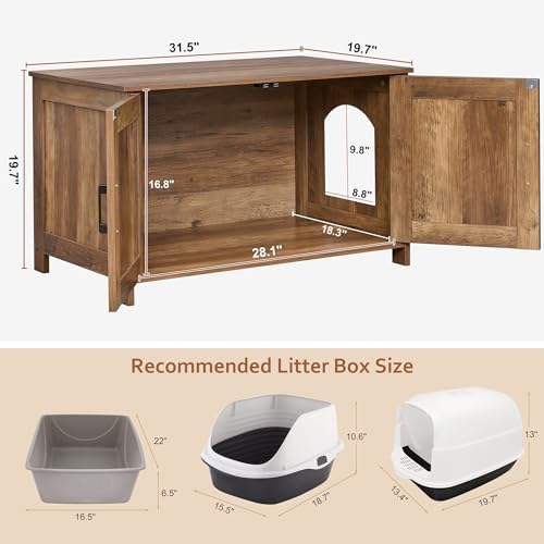 Homhedy 31.5" L Cat Litter Box Enclosure - Image 5