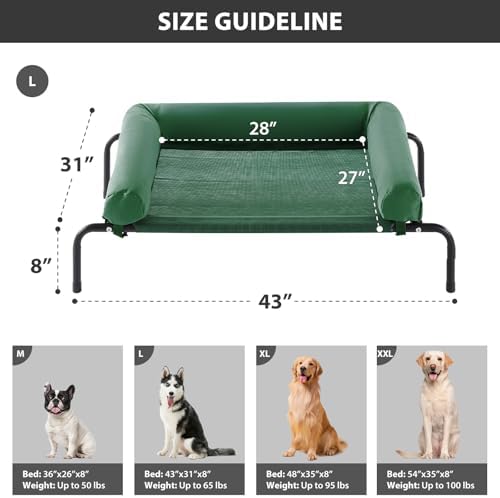 RRPETHOME Elevated Cooling Dog Cot Bed, Large Raised Outdoor Dog Bed - Image 2