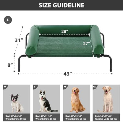 RRPETHOME Elevated Cooling Dog Cot Bed, Large Raised Outdoor Dog Bed - Image 2