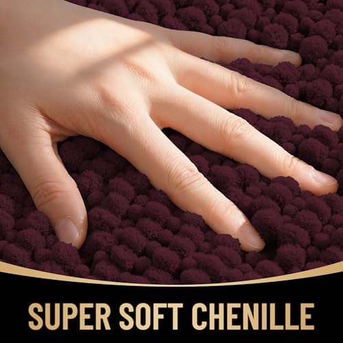 OLANLY Thick Chenille Absorbent Bathroom Rugs Mat 36x24 - Image 2