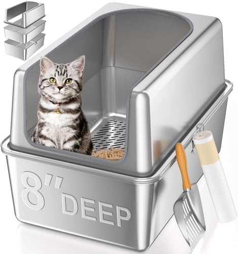 XXL All Stainless Steel Sifting Litter Box by WeLovePetsAsMuchAsYouDo