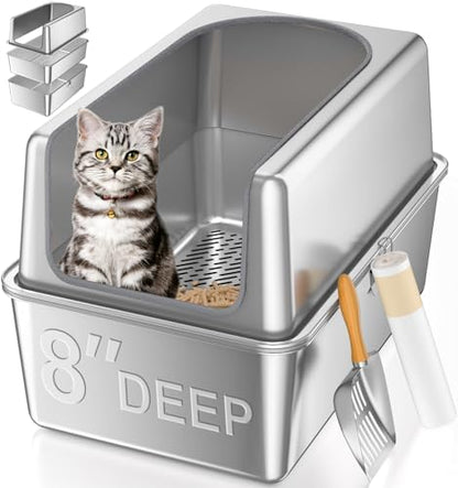 XXL All Stainless Steel Sifting Litter Box by WeLovePetsAsMuchAsYouDo