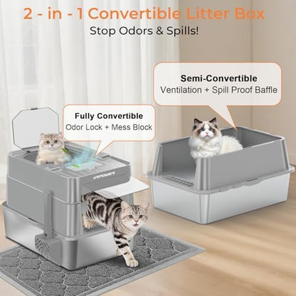 URPOWER XL Stainless Steel Cat Litter Box - Image 5
