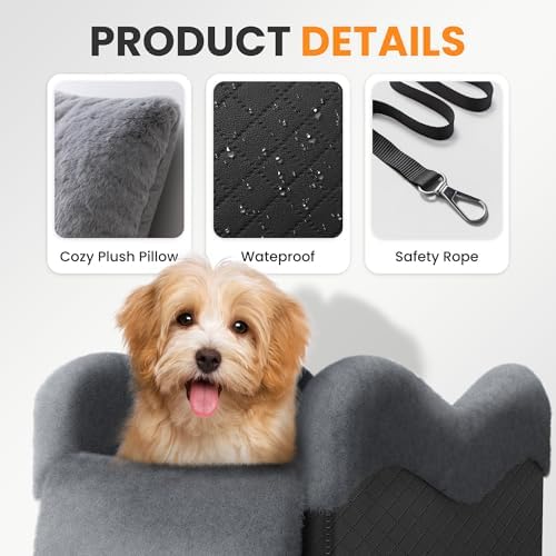 Center Console Dog Car Seat for Small Dogs Under 11lbs - Image 6