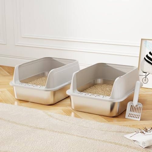 Premium Stainless Steel Cat Litter Box by FYLICA