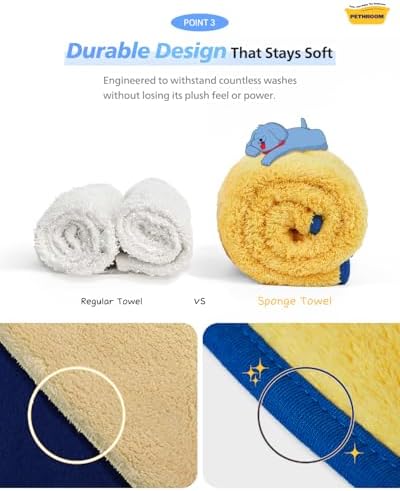 PETHROOM Ultra Absorbent Pet Towel | Quick-Drying, Soft Microfiber Dog & Cat - Image 6