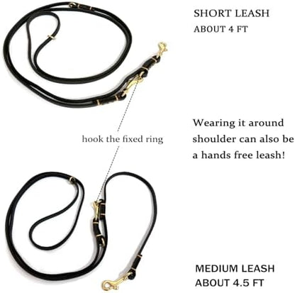 Multi Function 8ft Genuine Leather Hands Free Dog Training Leash - Image 4