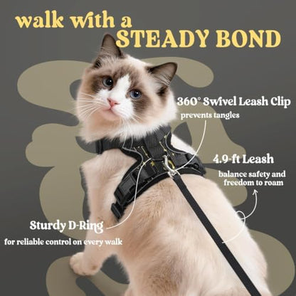rabbitgoo Cat Harness and Leash Set, Escape Proof Vest, Lunar Prowl - Image 5