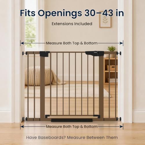 Cumbor 30-43" Wide Baby Gate, Auto-Close Walk-Through Safety Gate - Image 2