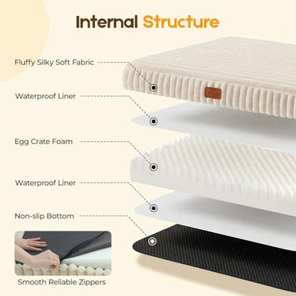 Orthopedic Dog Bed for Large Dog, Waterproof Washable Pet Bed for Crate - Image 3
