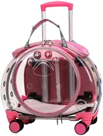 Cat Carrier with Silent Wheels Telescopic Handle, Pet Trolley Backpack by Fukursul