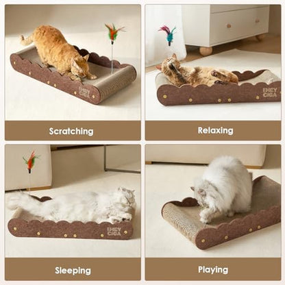 EHEYCIGA 26" Large Cardboard Cat Scratcher Bed - Image 6