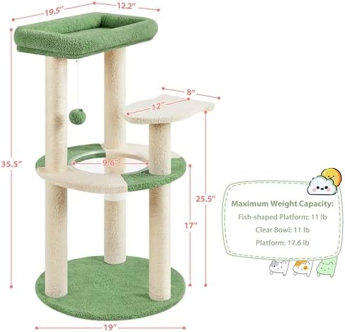 Yaheetech Cat Tree, 35.5in Cat Tower - Image 3