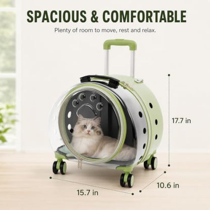 Cat Carrier with Wheels, Breathable Pet Backpack Bubble - Image 3