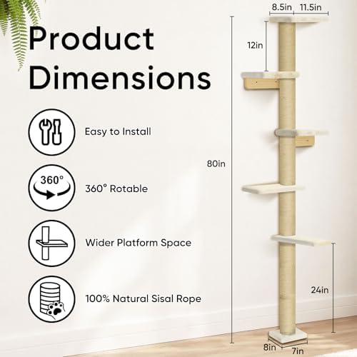 Wall Mounted Cat Tree, Space Saving Cat Wall Furniture - Image 4