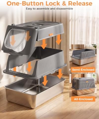 GTPLAYER XL Stainless Steel Cat Litter Box - Image 4