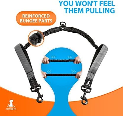 SparklyPets Hands Free Dual Dog Leash, Medium & Large - Image 3