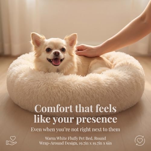 nononfish Puppy Bed for Small Dogs, Calming Donut Round Pet Bed - Image 2