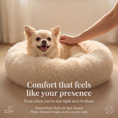 nononfish Puppy Bed for Small Dogs, Calming Donut Round Pet Bed - Image 2
