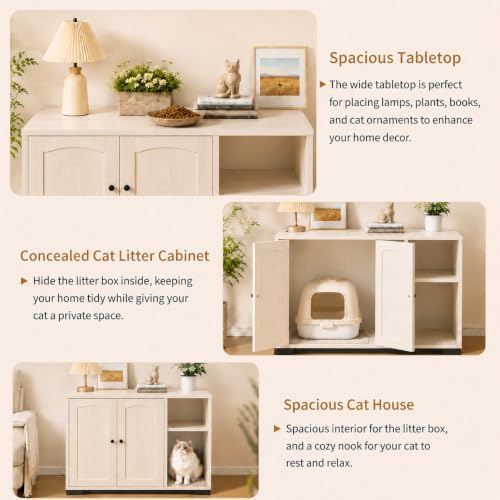 Garvee Cat Litter Box Enclosure, Large Cat House - Image 6