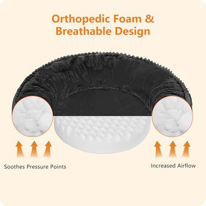 Dwanton Orthopedic Medium Dount Dog Bed, Egg-Crate Foam Round Dog Sofa - Image 2