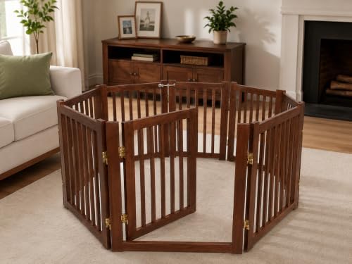 Extra Wide 8-Panel Freestanding Indoor Pet Gate - Image 2