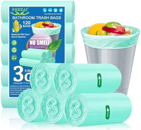 OKKEAI Small Trash Bags 3 Gallon, Light Green Wastebasket Liners by SmallTrashBags