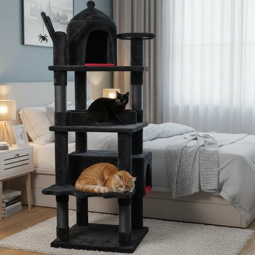 BEWISHOME Heavy Duty Cat Tree Tower, 63 in Gothic Cat Trees - Image 3