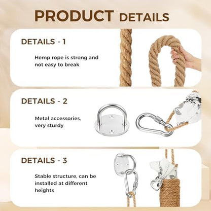 Weysat 2'' x 8.9 ft Cat Climbing Rope - Image 3