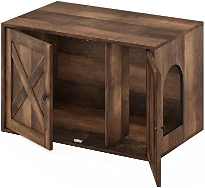 Furinno PELI Cat Litter Box Enclosure, Farmhouse Hidden Litter Box Furniture - Image 4