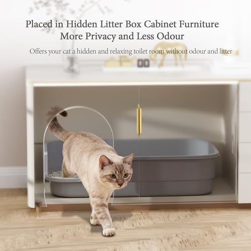Vealind Extra Large Cat Litter Box High Sided and Low Entry Litter Tray - Image 5