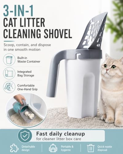 3 in 1 Cleaning Shovel for Cat Litter Kitty Scoop - Image 2