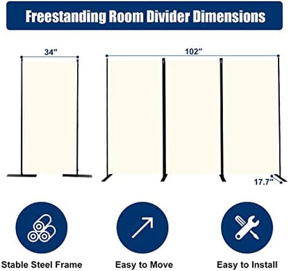 Room Divider 3 Panel-102''Wide, 6FT Room Dividers and Folding Privacy Screen - Image 6