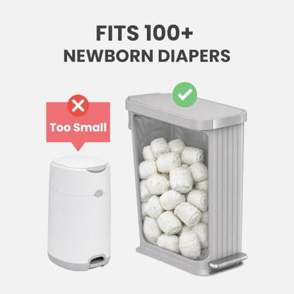 Patented 13 Gallon Step Diaper Pail, Fits Kitchen Bags, Odor Filter, 50L Baby - Image 6