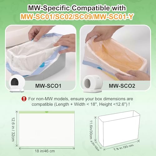 80 Count 18" x 12.6" Cat Litter Box Liners, Compatible - Image 6