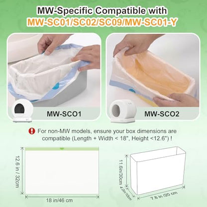 80 Count 18" x 12.6" Cat Litter Box Liners, Compatible - Image 6