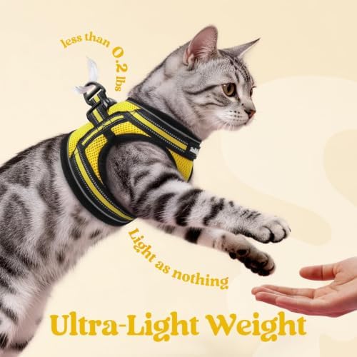 rabbitgoo Cat Harness and Leash Set, Step-in Soft Vest, Bright Yellow - Image 6