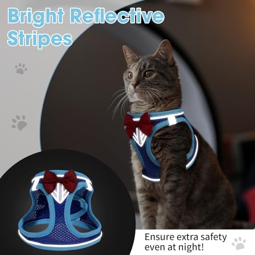 Cat Vest Harness and Leash Set, Escape Proof Kitten Harness Blue S - Image 5