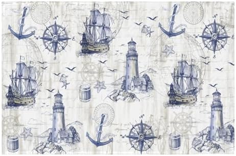Giwawa Nautical Anchor Bath Rug Sailboat Lighthouse Soft Doormat Non Slip by Giwawa