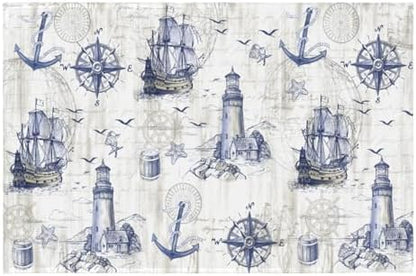 Giwawa Nautical Anchor Bath Rug Sailboat Lighthouse Soft Doormat Non Slip by Giwawa