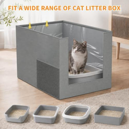 Aokeyee Extra Large Cat Litter Box Enclosure, Keep Dogs Out, Open Top High Side - Image 4