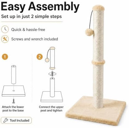 Dimaka 29" Height Tall Cat Scratching Post, Claw Scratcher - Image 3