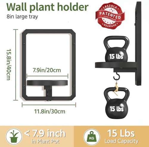 LASZOLA Plant Picture Frame Holder Shelf Wall Window Indoor - Image 2