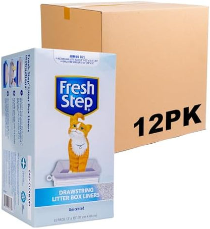 Fresh Step Drawstring Litter Liners, 3 ft x 19 in, 15 Ct by FreshStep