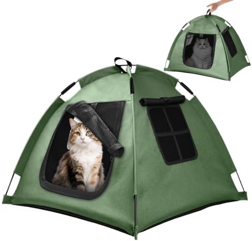 Portable Pet Tent, Full-Enclosure Zippered Mesh, Indoor & Outdoor by Nockovi