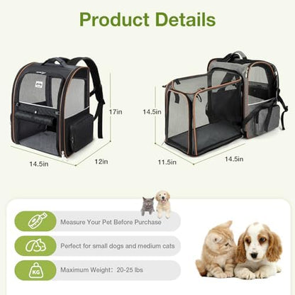 Large Cat Backpack Carrier Expandable Pet Carrier Backpack - Image 2