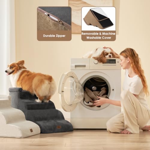 EHEYCIGA 3-Step Curved Dog Stairs - Image 6