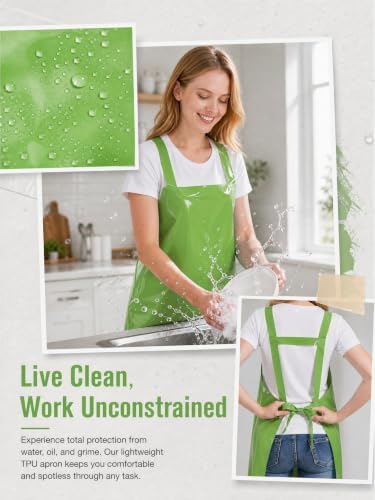 Molaxhome TPU Waterproof Apron Lightweight Oil-resistant Chef Apron - Image 4