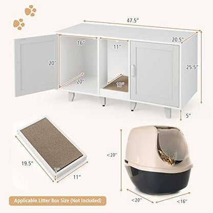 Tangkula Double Cat Litter Box Enclosure - Image 5